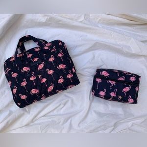Vera Bradley toiletries organizer flamingo w small bag Dimensions 7.5”x3”x5.5”.